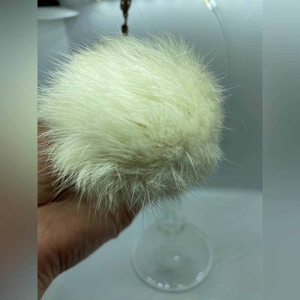 Vintage Barbie Doll Head Only Keychain Real Rabbit Tail Fur Blonde Wendy Clone - Picture 5 of 11